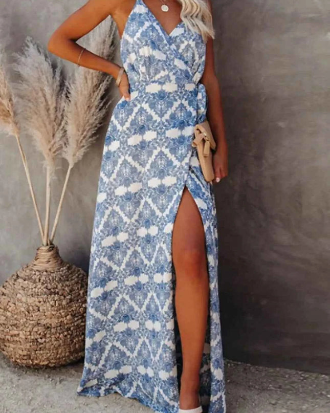 Printed Tied Maxi Cami Dress