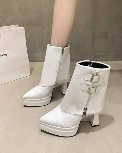 Point Toe High Heels Boots
