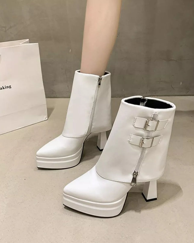 Point Toe High Heels Boots