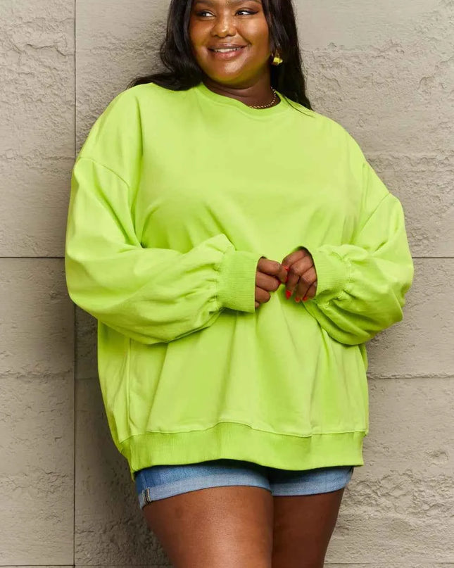 Full Size Round Neck Long Sleeve Sweatshirt