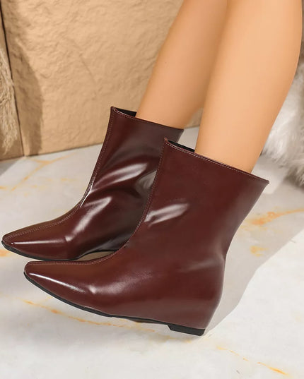 Point Toe Leather Boots