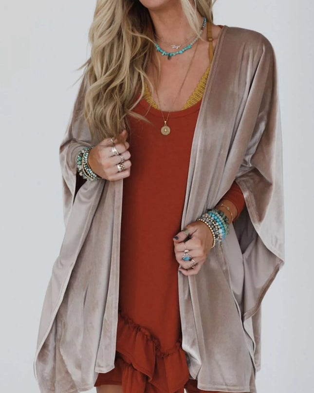Open Front Draped Sleeve Cardigan