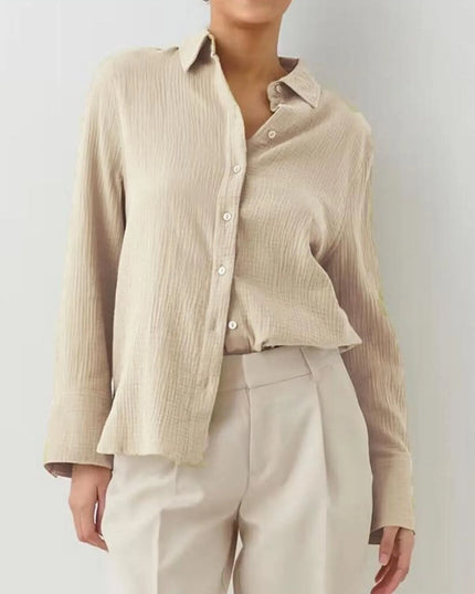 Button Up Long Sleeve Texture Shirt