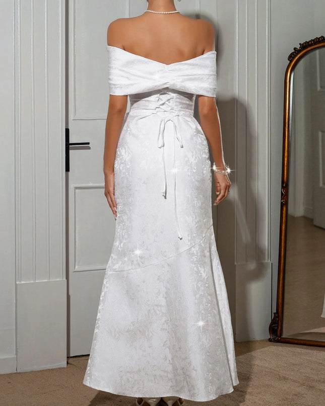 Bow Off-Shoulder Maxi Dress