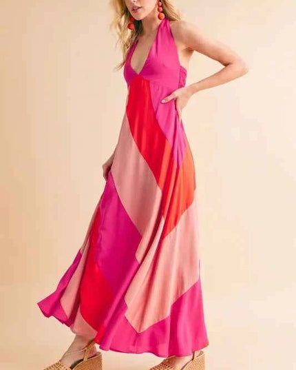 Aemi+Co Color Block Sleeveless Maxi Dress