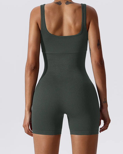 Basic Bae Ribbed Sleeveless Active Romper