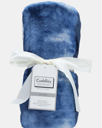 Cuddley Fleece Decorative Throw Blanket Blue Marble One Size