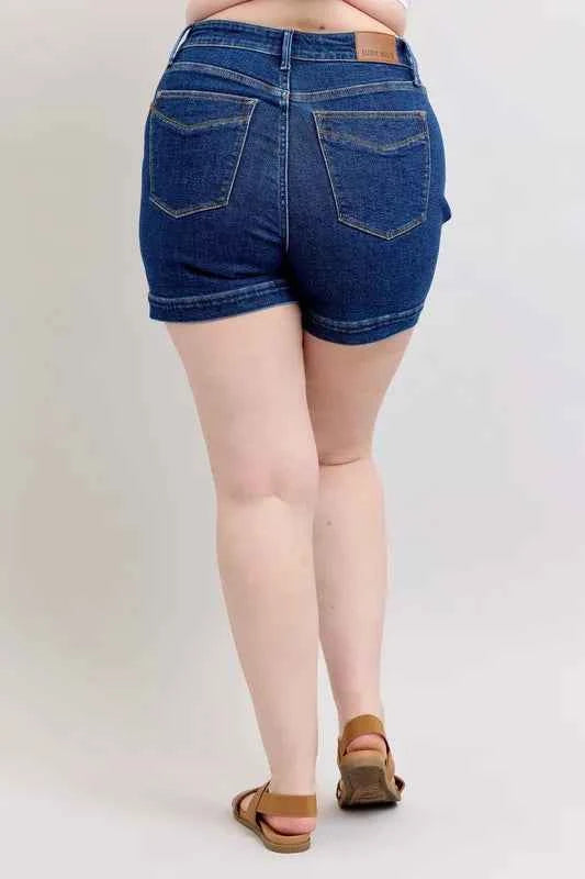 Judy Blue Plus Size High Waist Tummy Control Denim Shorts