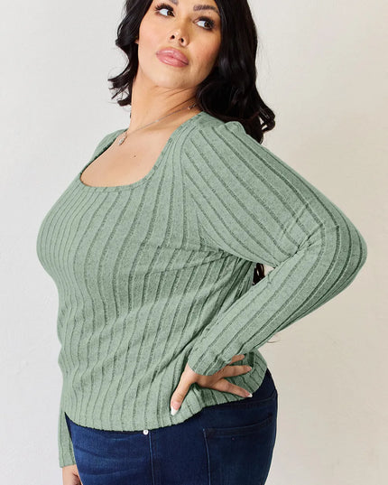 Basic Bae Full Size Ribbed Long Sleeve T-Shirt
