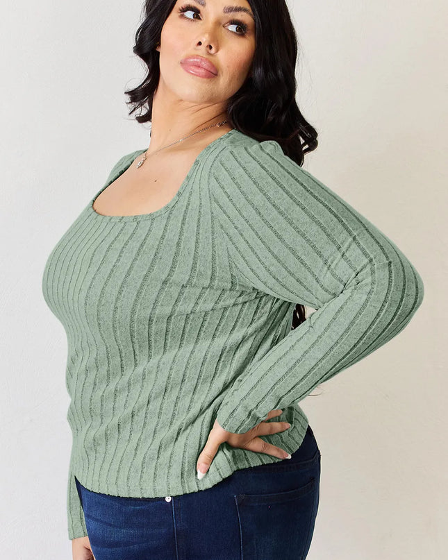Basic Bae Full Size Ribbed Long Sleeve T-Shirt