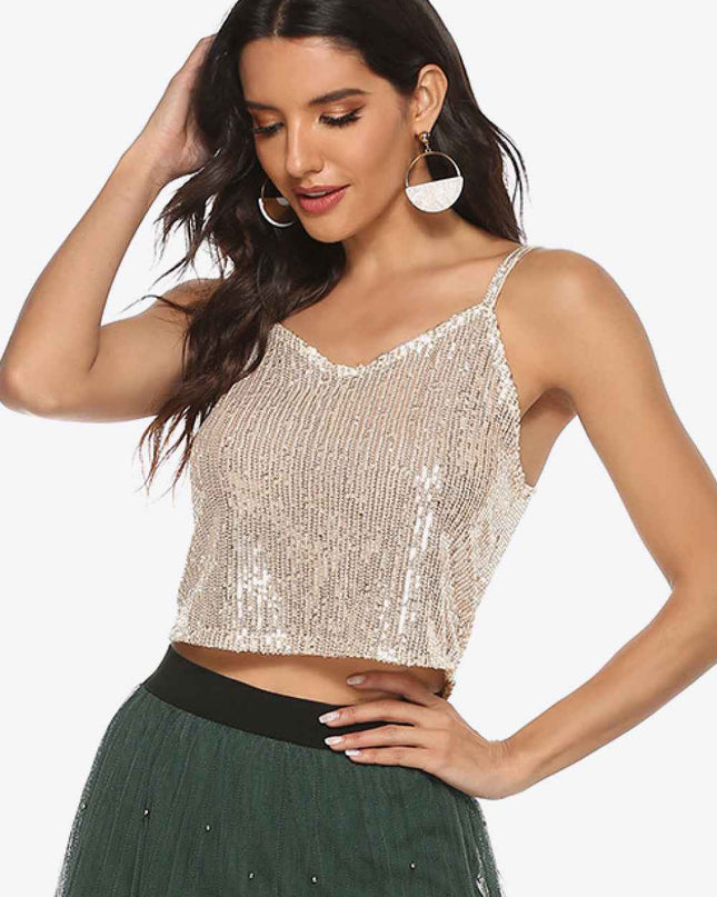 Sequin Cropped Cami