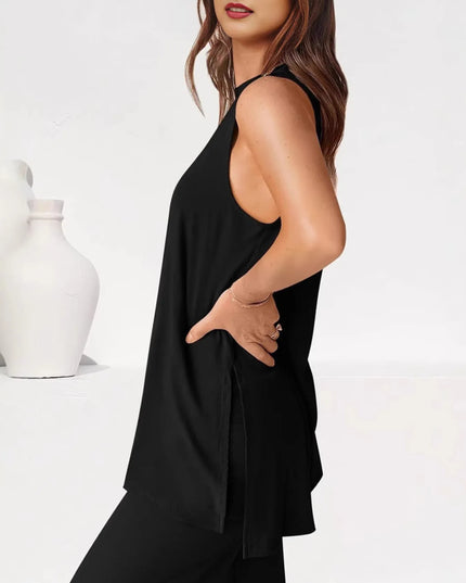 Round Neck Tank and Pants Set