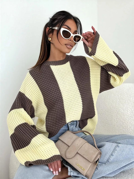 Color Block Long Sleeve Sweater