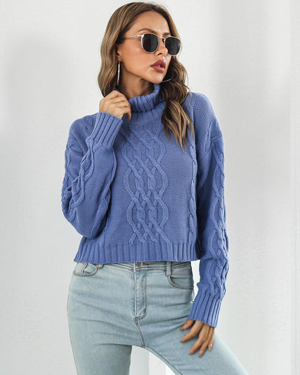 Turtleneck Dropped Shoulder Sweater