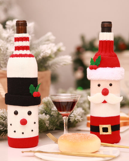Christmas Knit Wine Bottle Cover