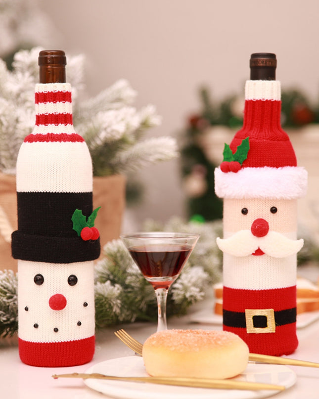 Christmas Knit Wine Bottle Cover