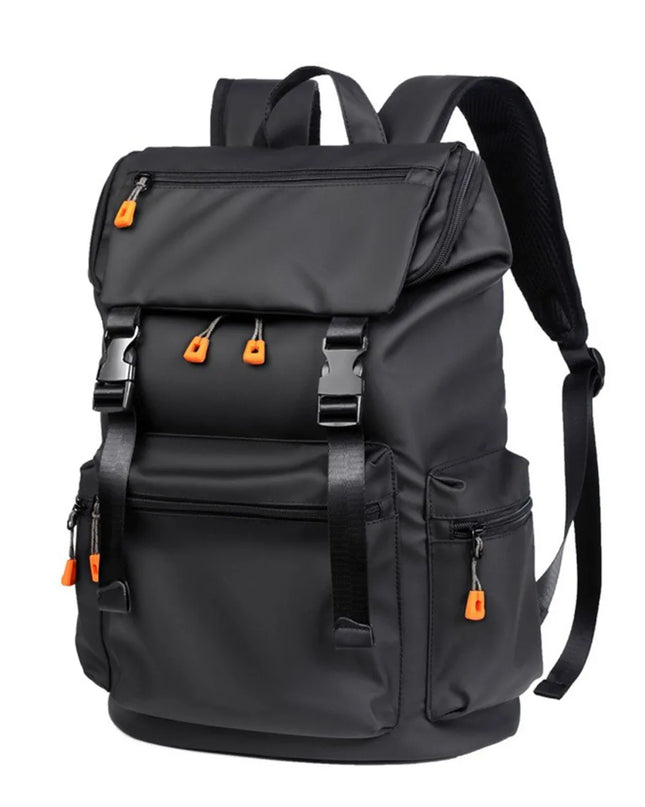 Oxford Cloth Multi-Pockets Backpack Bag Black One Size