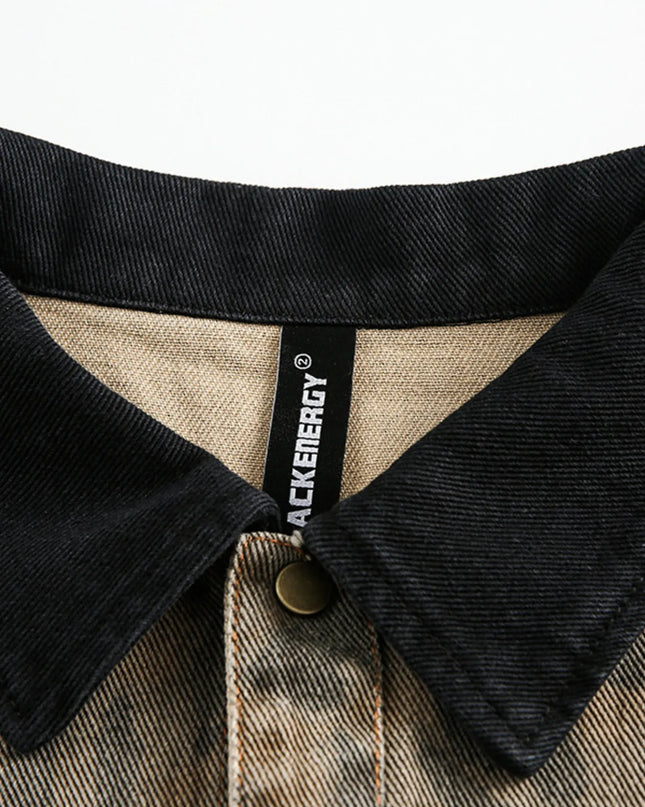 Men's Leopard Button Up Long Sleeve Jacket