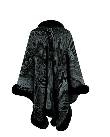 Printed Open Front Poncho