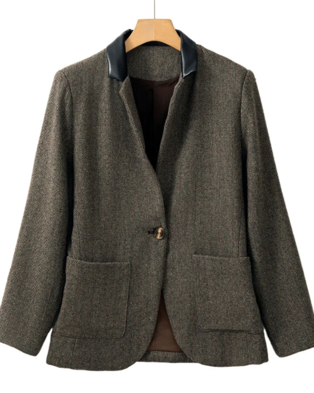 Pocketed Buttoned Long Sleeve Blazer