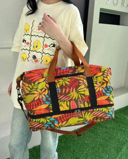 Canvas Printed Travel Bag Tangerine One Size