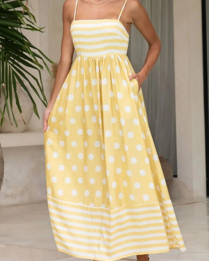 Polka Dot Square Neck Cami Dress