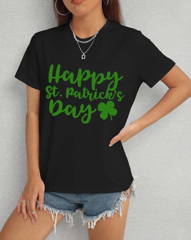 HAPPY ST. PATRICK'S DAY Short Sleeve T-Shirt Black