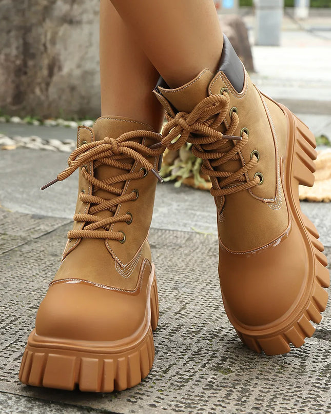 Lace Up Platform Boots