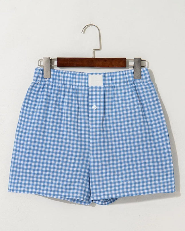 Plaid Gingham High Waist Shorts