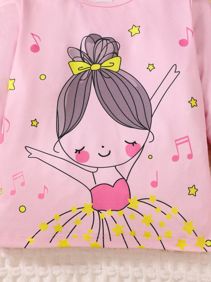 Children's Graphic Long Sleeve Top and Pants Set