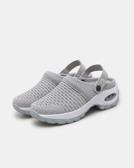 Mesh Round Toe Wedge Sandals 