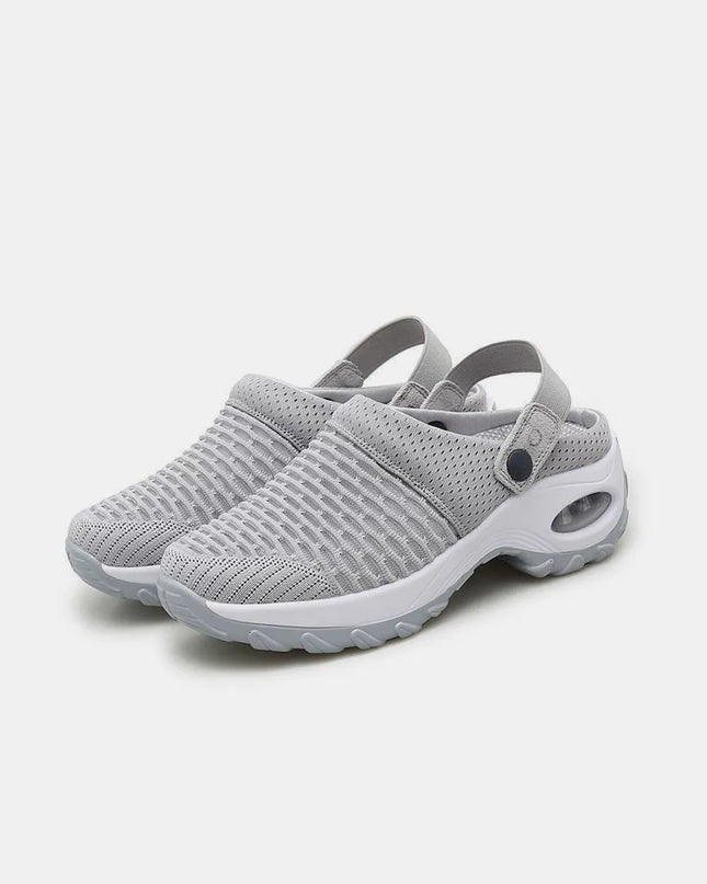 Mesh Round Toe Wedge Sandals 