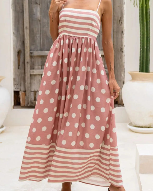 Polka Dot Square Neck Cami Dress