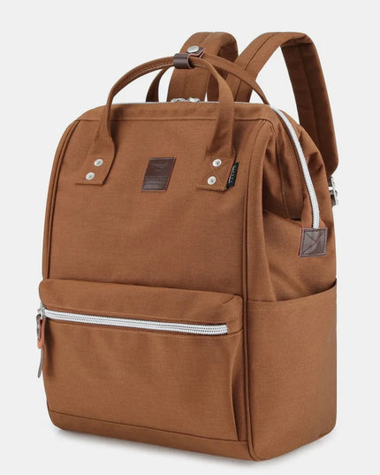 Himawari Waterproof Design Arcuate Shoulder Strap Backpack Bag with Handles Coffee Brown One Size