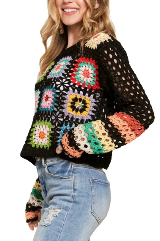 ADORA Lightweight Multi Color Crochet Top