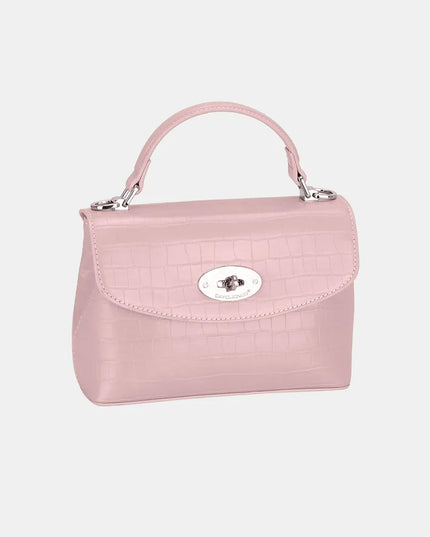 David Jones Texture PU Leather Handbag Pink One Size