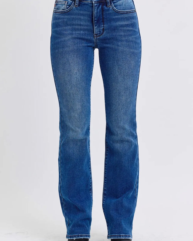 Judy Blue Full Size Run Mid-Rise Bootcut Jeans with Thermal Lining Dark