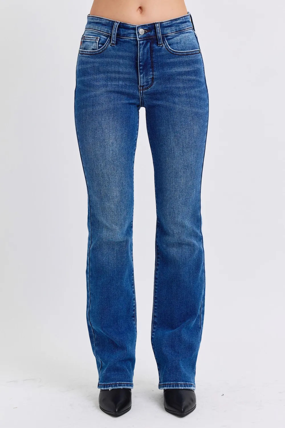 Judy Blue Full Size Run Mid-Rise Bootcut Jeans with Thermal Lining Dark