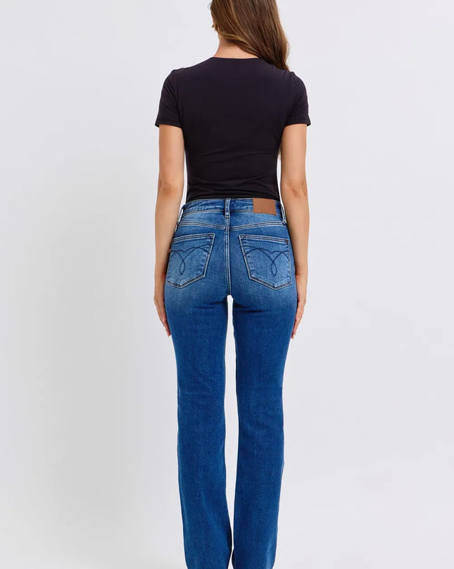 Judy Blue Full Size Run Mid-Rise Bootcut Jeans with Thermal Lining