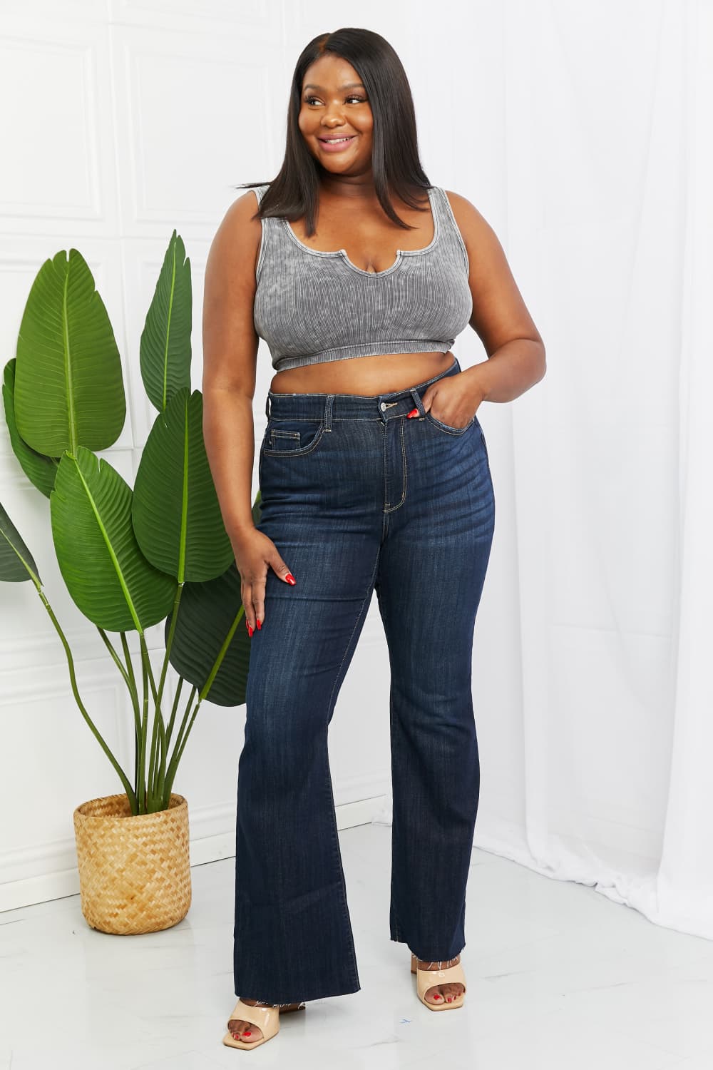 Judy Blue Full Size High Rise Flare Jeans