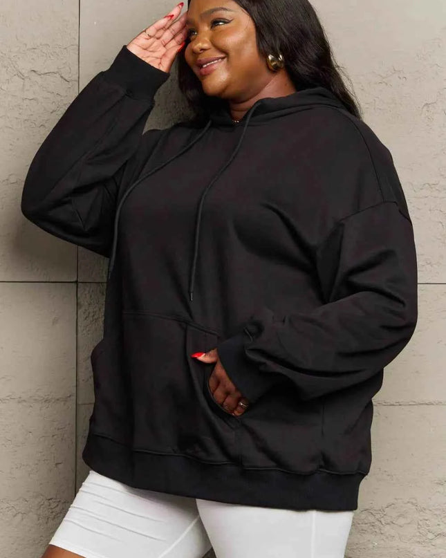 Full Size Drawstring Long Sleeve Hoodie