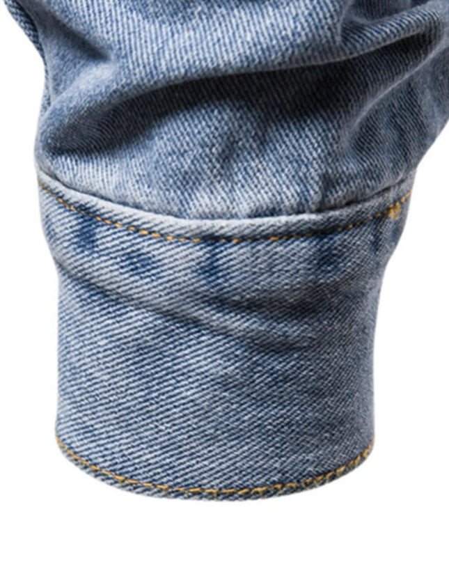 Men's Button Down Long Sleeve Denim Jacket