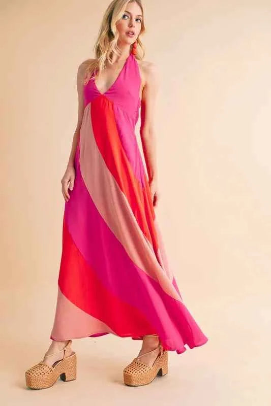 Aemi+Co Color Block Sleeveless Maxi Dress