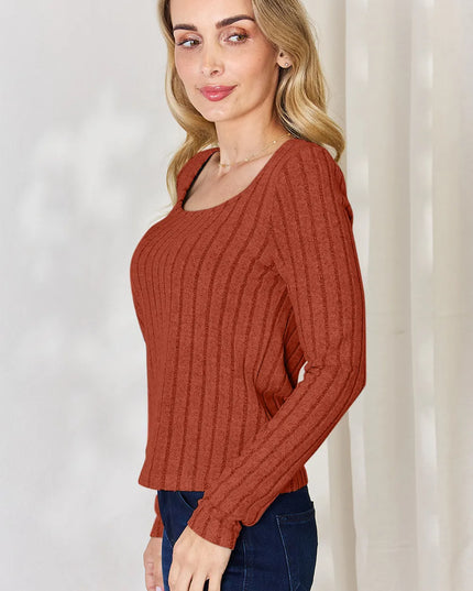 Basic Bae Full Size Ribbed Long Sleeve T-Shirt