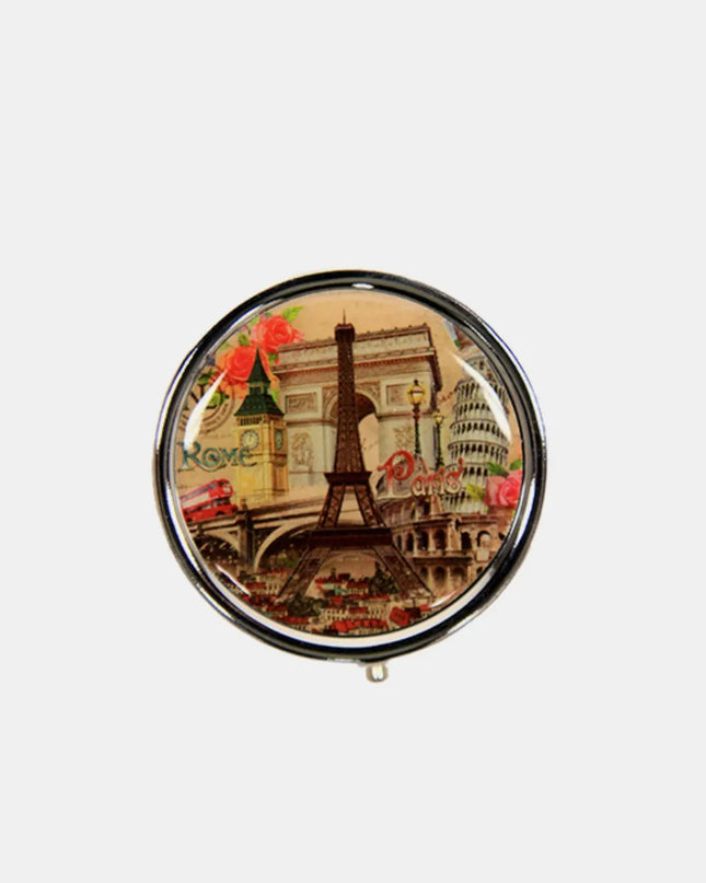 Nicole Lee USA Print Metallic Circular Large Pill Case Europe One Size