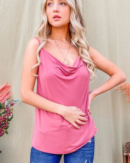 And The Why Cowl Neck Cami Mauve