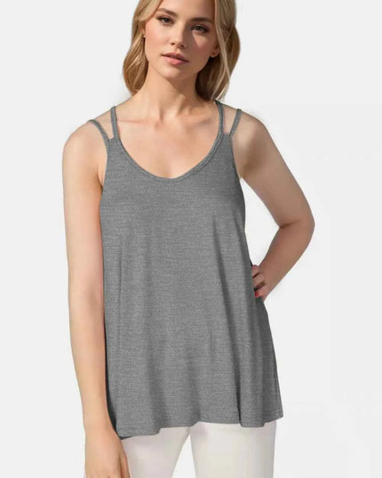 Basic Bae Bamboo Scoop Neck Double Spaghetti Straps Cami