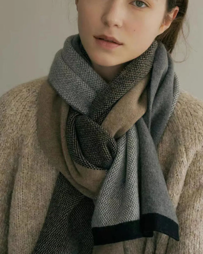 Thermal Contrast Acrylic Scarf Camel One Size