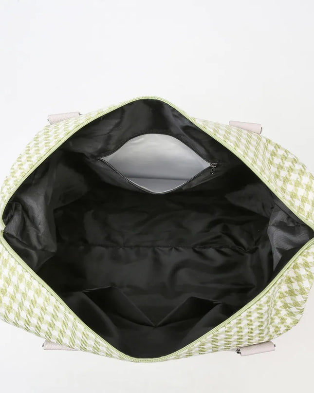 Houndstooth Canvas Travel Bag