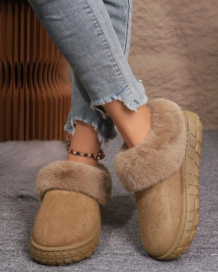 Faux Fur Lined Suede Winter Boots
